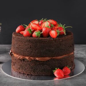 Two-tiered_Chocolate_Cake_with_Strawberries_CGC105_Cakes_Delivery_In_Sri Lanka_CAKESANDGIFTS.COM